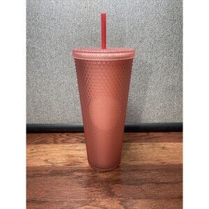 2022 Starbucks Soft Touch Pink Lemonade Studded Tumbler 24oz Cup Valentines Day